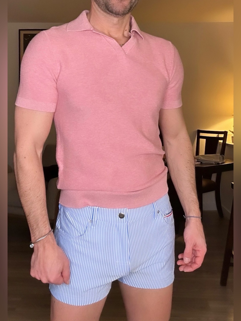 Andrew Christian | 3" Hamptons Seersucker Beach Shorts (Small)